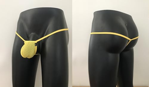 Men Sexy G-String Low Rise Sheer Thong Pouch Enhancing Bikini Underwear T-back Lingerie3
