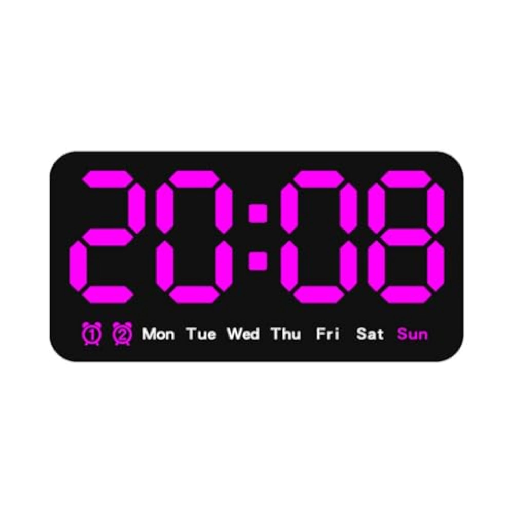 Two-in-Single Use Stand and Hang LED Desk Alarm Timepiece, Magenta
