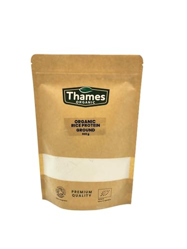 Thames Organic Organic Rice Protein Ground: Premium Plant-Based Protein for Health & Fitness Enthusiasts - Vegan-Friendly 500g