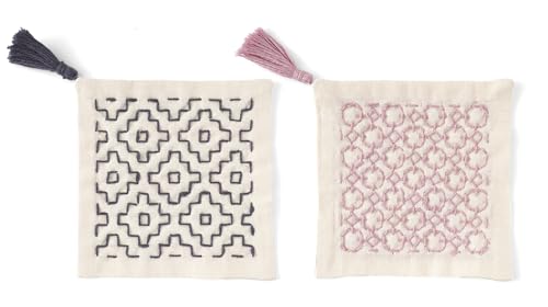 原ウール 刺し子 キット 刺子 セット 5.柿の花・十字花刺しの商品画像（Amazon）