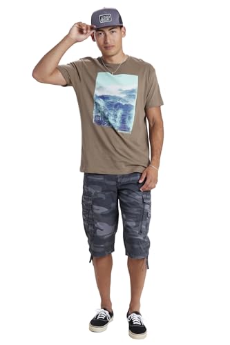 UNIONBAY mens Cordova Belted Messenger - Reg and Big Tall Sizes Cargo Shorts, Black Camo, 36 US