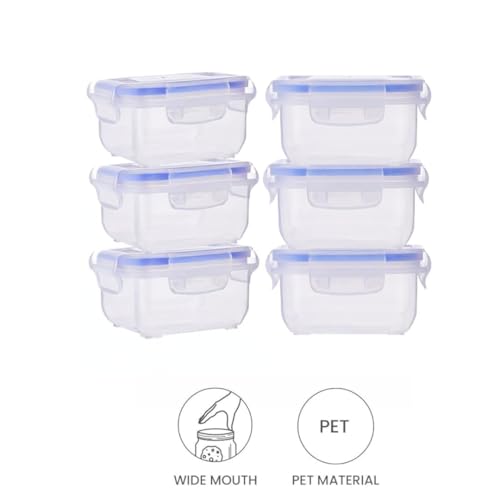 Image of Transparent Airtight Plastic Container Set for Kitchen Storage | Box & Dabba with 4-Side Clip & Lock Lid | for Spices, Snacks, Pasta, Fryms, Tea, Coffee & Pantry Organization (300ML)