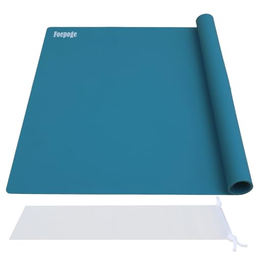 Foepoge Groß Malunterlage für Kinder: 71 x 51 cm Silikonmatte für Epoxidharz Handwerk - Bastelunterlage Silikon Bastelmatte für Basteln - Abwaschbar Platzset/Silikon Unterlage für Küche (MorandiBlau)