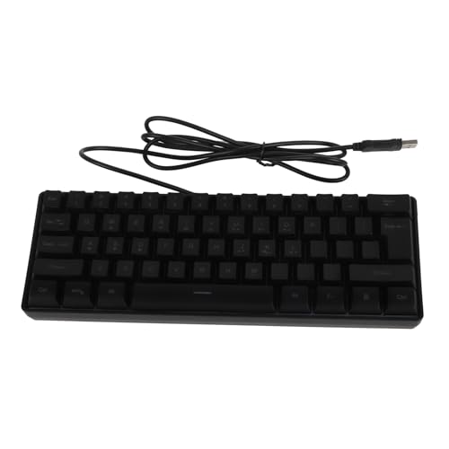 Mechanical Keyboard 61 Keys, RGB Backlit, Ultra Thin and Portable, Wired for Home Office School Travel, Ergonomic Design with Ad