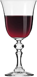 Krosno Small Red Wine Glasses | Set of 6 | 220 ML | Wine Tasting Set White Wine Glasses | Crystal Glass | Perfect for Home, Restaurants and Parties | Dishwasher Safe