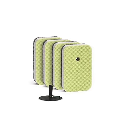 BLINGBLACK- Confezione da 4 Spugne da Cucina Multiuso Antibatteriche + Porta Spugna a Ventosa -Paglietta in Fibra Nera (Macchie difficili) e Rete Verde (Superfici Delicate e Antiaderenti -Non Graffia)