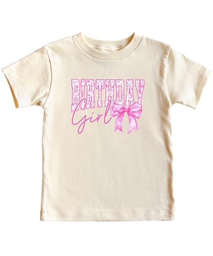 Floral Birthday Girl Shirt for Women, Teens & Kids Pink Coquette Bow Party T-Shirt4