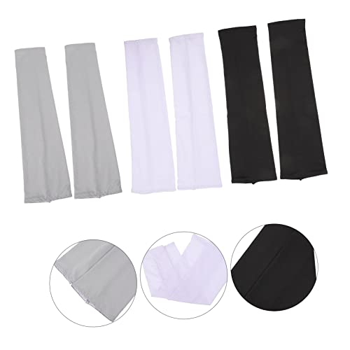 SKISUNO 3 Pares De Proteção Solar Mangas De Seda Gelo Braço De Resfriamento Guarda Proteção UV Resfr
