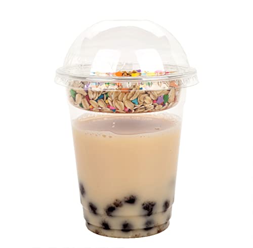 Image of Golden Apple Cup series, 12oz Clear Plastic cups + 2oz insert with Dome lids no hole 50sets