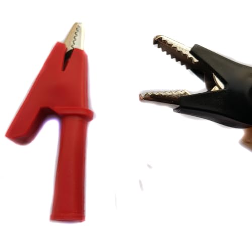 Image of Insulated Alligator Clips with 4mm Socket Banana Jack Copper Test Clamp Wire Clip Alligator Clips 10 Pcs Full Insulated Crocodile Clips 30A