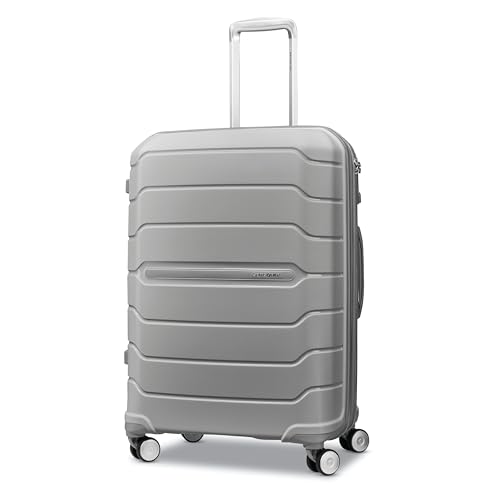 Image of Samsonite Freeform Hardside Expandable with Double Spinner Wheels, Light Grey, Checked-Medium Spinner, Freeform Hardside Expandable With Double Spinner Wheels