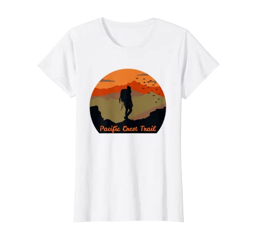 Mujer Pacific Crest Trail, PCT | Mujer Excursionista Montaña puesta de sol Camiseta