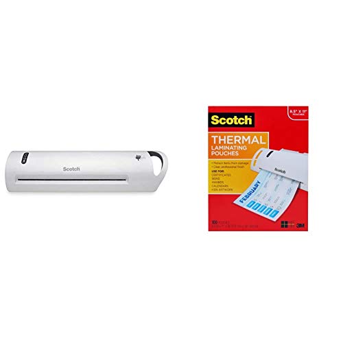 Scotch Advanced Thermal Laminator, Extra Wide 13-Inch Input, 1-Minute Warm-up (TL1302VP) with Laminating Pouches, 100-Pack, 8.9 x 11.4 inches, Letter Size Sheets (TP3854-100)
