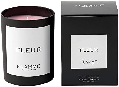 FLAMME Candle Co. Fleur | Peony & Blush Suede Scent | 10 oz | 60 Hour Burn Time | Luxury Candle | All Natural Soy