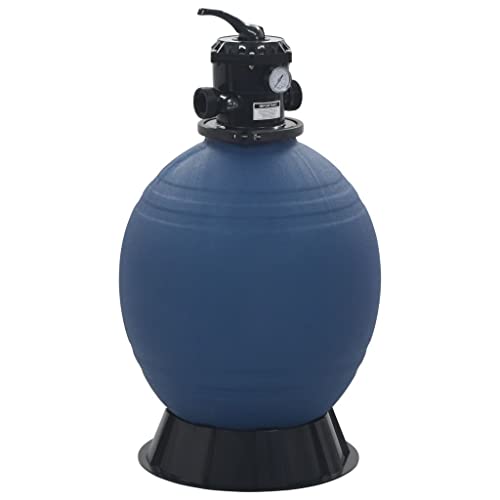 vidaXL Sandfilter mit 6 Wege Ventil Sandfilteranlage Poolfilter Poolpumpe Filteranlage Pool Filter Filterkessel Schwimmbad Blau 560 mm 10 m³/h