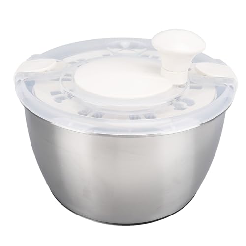 Salad Spinner, 5l Stainless Steel Vegetable Spinner Multifunctional Lettuce Dryer Bowl with Lid Drain Bowl Colander for Home Kitchen
