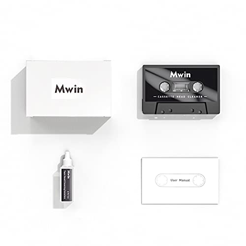 Mwin Audio Cassette Head Cleaner Tape W/ 1 Cleaning Fluids Care Wet Maintenance Kit, Cleaner For Cassette Tape Player/Boombox/Deck/Recorder #TOP6