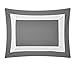 Casabolaj Bicolore Collection Duvet Covers Set 3 Pieces Do Not Include Filling Classic European 100% Egyptian Cotton Sateen Luxury 400 Thread Count Frame Patchwork Manufacturing(Grey/White,Queen)