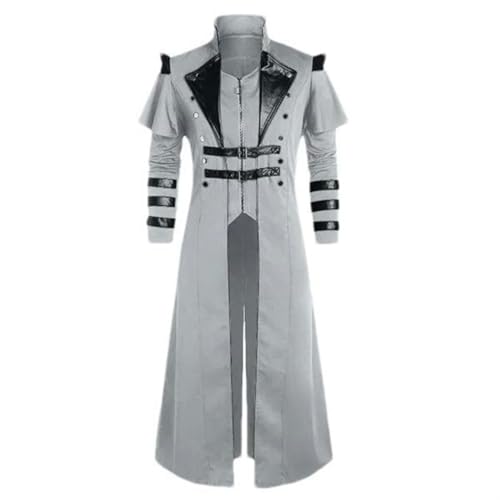Manteau gothique punk long pour homme avec coupe irrégulière JXQXHCFS