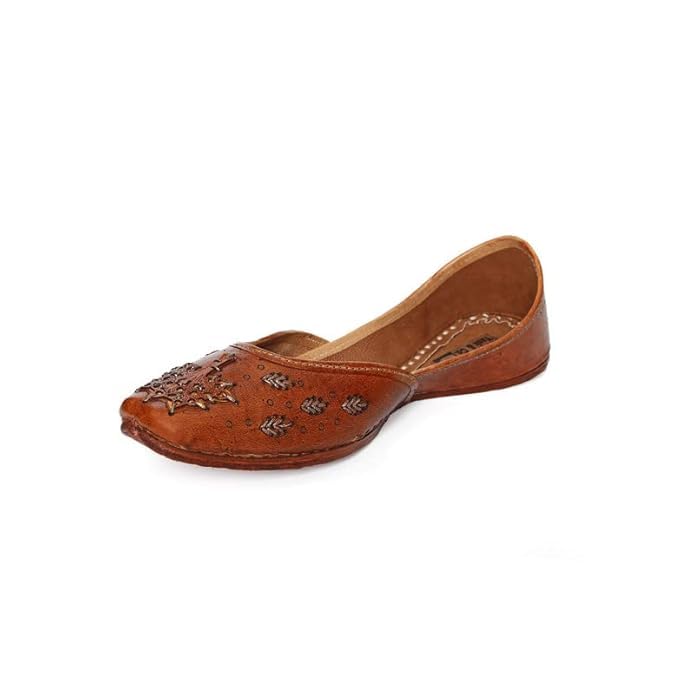 YASH & CO. Pure Leather Hand Crafted Bellies| Rajasthani Jutti, Mojari| Latest Collection Comfortable Stylish Slip on Bellies & Ballerina for Women & Girls/Ethnic Bellies Footwear2