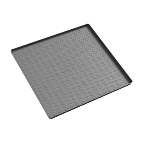 Toysmith 洗濯機トレー 乾燥機カバー 盛り上がったエッジ付き シリコンドリップトレイ ミニ冷蔵庫フロアマット 保護パッド 濡れ防止 防水トレイ 凹み防止 床保護シート シンクマット ミニ冷蔵庫ドリップトレイ キャビネット用 洗濯機収納パッド, グレー, M