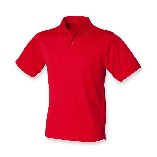 Polo Henbury Coolplus rouge pour vos journées actives et le bureau