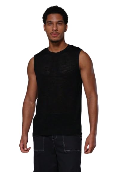 Image of Imsa Moda Mens Waffle Tank Tops Sleeveless Round Neck Polycotton Vest,Sando & T-Shirt for Gym, Running and Outdoor