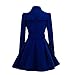 ForeMode Women Swing Double Breasted Wool Pea Coat with Belt Buckle Spring Mid-Long Long Sleeve Lapel Dresses Outwear (Blue, Small)…