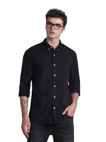 Image of Jack & Jones Men's Cotton Solid Slim Fit Shirt