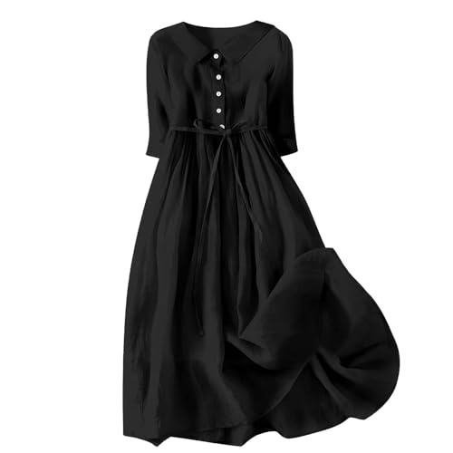 Robe longue d'été décontractée avec taille élastique plissée confort