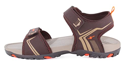 Image of Sparx Men's Sandal, Brown Neon Orange, 6 UK