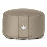 Lotuscrafts® Meditationskissen, Extra-hoch mit 20 cm Sitzhöhe, Yoga Kissen mit Dinkelfüllung, Yogakissen Rund, Bodenkissen Rund, Yogakissen Meditationskissen, Bezug waschbar, GOTS Zertifiziert