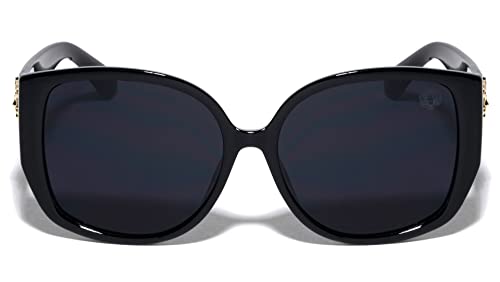Kleo Prodigy - Flat Lens Cat Eye Side Coin Lion Head Medallion Hip Hop Sunglasses2