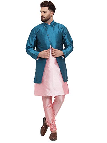 Image of BENSTOKE silk blend kurta pajama with jacket set
