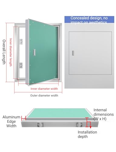 Panel de acceso para paneles de yeso y techos con puerta de inspección pintable 4