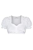 Turi Landhaus Damen Dirndlbluse Spitzenärmel Weiss, weiß, 40