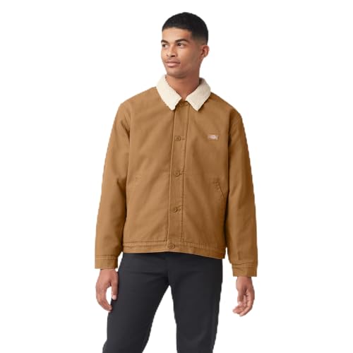 Dickies Men’s High Pile Fleece Lined Jacket Stonewashed Brown Duck M - image 1