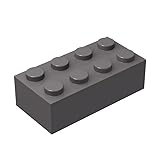 Classic Grey Bricks Bulk, Dark Gray Brick 2x4, Building Bricks Flat 100 Piece, Compatible with Lego Parts and Pieces: 2x4 Gray Bricks(Color: Dark Gray)