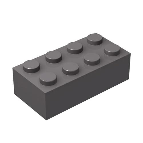 Classic Grey Bricks Bulk, Dark Gray Brick 2x4, Building Bricks Flat 100 Piece, Compatible with Lego Parts and Pieces: 2x4 Gray Bricks(Color: Dark Gray)