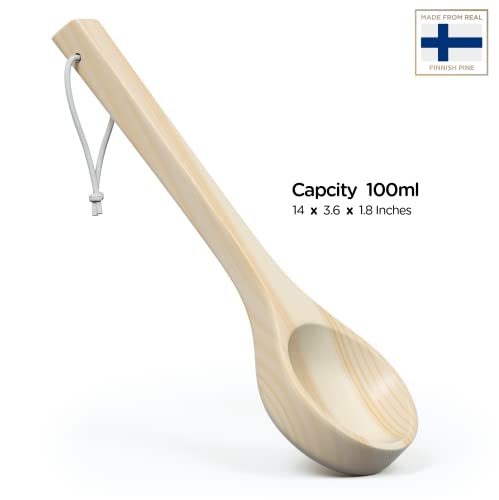 Northwood Sauna Ladle - Handmade From Finnish Pine Wood - 100 Ml Capacity Spoon #TOP1