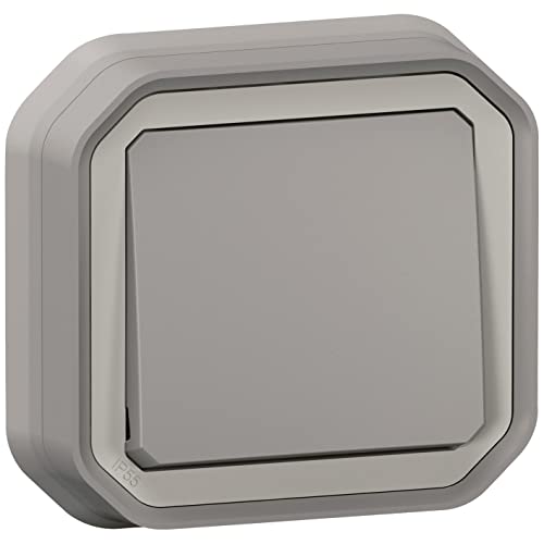 Interrupteur étanche Plexo Legrand va-et-vient encastrable gris 10A complet - 2