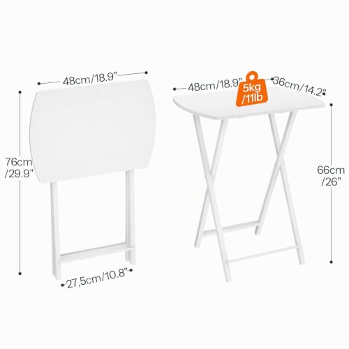 HOOBRO Beistelltisch Klappbar, Kleiner Sofatisch, Tablett Tisch, Kaffeetisch TV Tray im Industriestil… – Ansicht 3