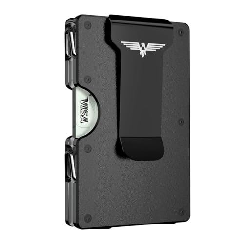 Lenvoten Minimalist Wallet for Men, Metal Wallet with Money Clip, Slim Compact Wallet, RFID Blocking Card Holder, Metal Aluminum Credit Card Holder, Holds up to 20 Cards
