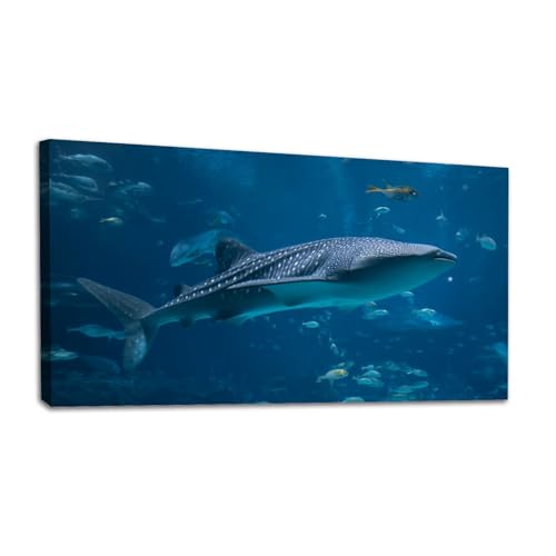 Large Canvas Wall Art Print Whale Sharks lots fish Painting
