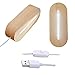 CDIYTOOL - Base di visualizzazione per luci a LED, ovale, in legno, con luce a LED USB, base da tavolo, decorazione decorativa per piastra in acrilico, luce bianca calda e luce bianca fredda