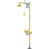 Global Industrial Floor Mounted Emergency Combination Shower With Eyewash Station