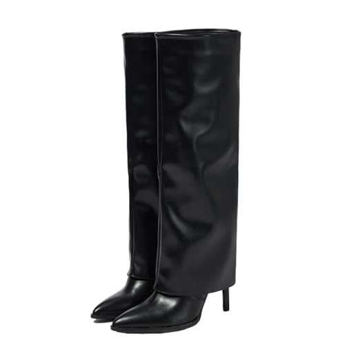 Bottes hautes à enfiler pour femmes sans fermeture pour grands spectacles