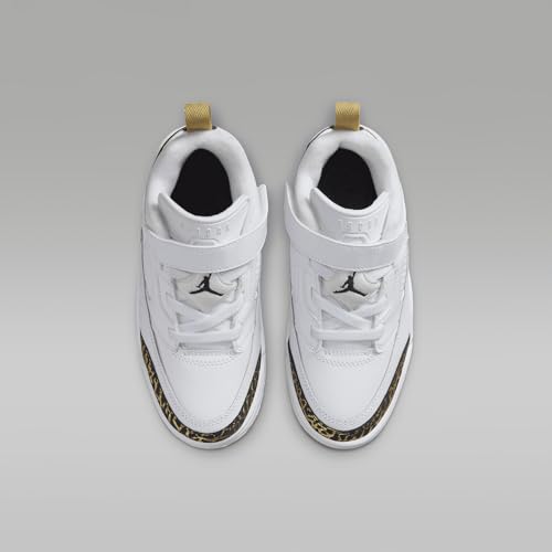 Jordan Spizike Low Little Kids' Shoes (HJ9055-100, White/Metallic Gold/Sail/Black) Size 124