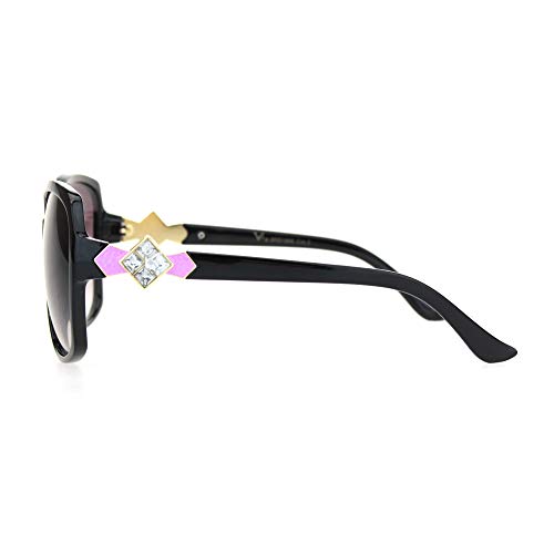 Womens Square Art Deco Rhinestone Jewel Butterfly Plastic Sunglasses3