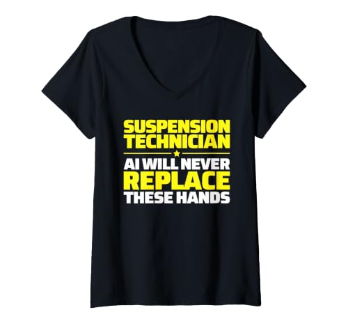 Women's Suspension Technician Never Replace V-Neck T-Shirt